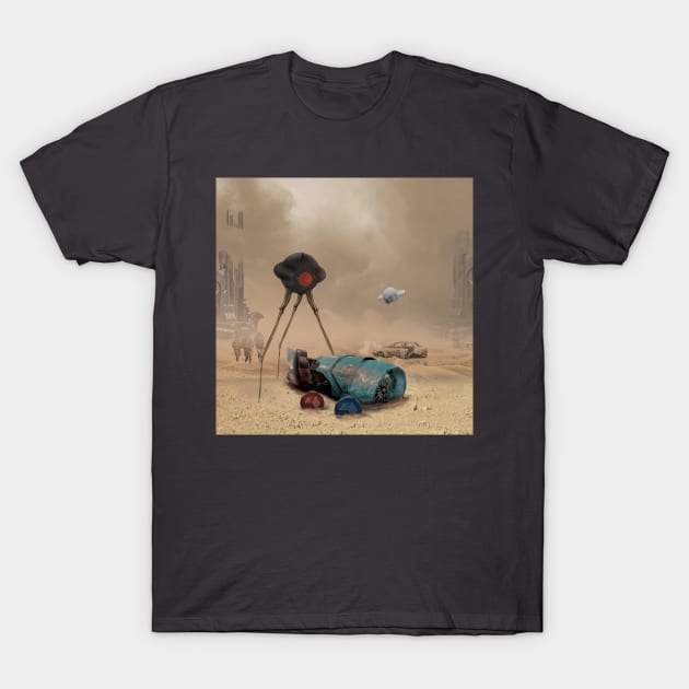 Surreal Desert War T-Shirt by BUDMAAN